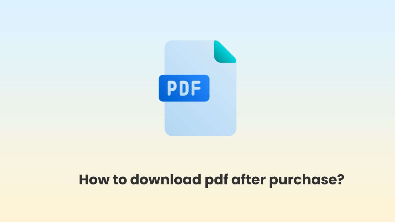 How to download pdf after purchase?